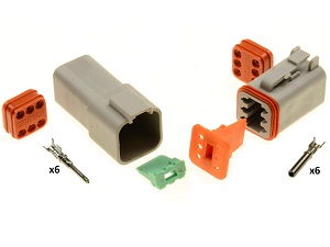 Conector Superseal 6 polos Amphenol - Deutsch DT06-6S DT04-6P Conector Superseal 6 polos Amphenol - Deutsch DT06-6S DT04-6P