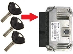 BMW 3x llave de chip key programación → ECU unit