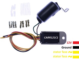 CARR121C1 - Rectificador regulador de voltaje de 2 fases con condensador, no necesita batería - para iluminación LED CARR121C1 - Rectificador regulador de voltaje de 2 fases con condensador, no necesita batería - para iluminación LED