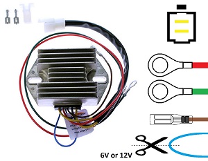 CARR1631 - Ducati 6V 12V regulador de voltaje CARR1631 - Ducati 6V 12V regulador de voltaje