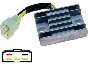 CARR2301 Suzuki LTF VL Regulador de voltaje rectificador (SH572E-12, SH572-12) CARR2301 Suzuki LTF VL Regulador de voltaje rectificador (SH572E-12, SH572-12)