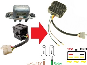 CARR241 - Honda CB MOSFET Regulador de voltaje rectificador rotor1 CARR241 - Honda CB MOSFET Regulador de voltaje rectificador rotor1