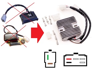 CARR351 - Yamaha XS650 MOSFET Regulador de voltaje rectificador CARR351 - Yamaha XS650 MOSFET Regulador de voltaje rectificador