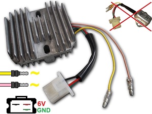 CARR681 SH223 Honda XL250S GN400 CB125s XL125s XL185s 6V Regulador de voltaje rectificador CARR681 SH223 Honda XL250S GN400 CB125s XL125s XL185s 6V Regulador de voltaje rectificador