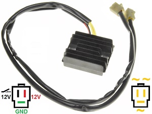 CARR101NX-LI - Honda NX250 MOSFET Regulador de voltaje rectificador Lithium-Ion - LiFePO4 LFP CARR101NX-LI - Honda NX250 MOSFET Regulador de voltaje rectificador Lithium-Ion - LiFePO4 LFP