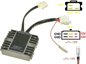 CARR531-Z1300-A4-A5 Kawasaki Z1300 KZ1300 A4 MOSFET Rectificador de regulador de voltaje (SH541-12) CARR531-Z1300-A4-A5 Kawasaki Z1300 KZ1300 A4 MOSFET Rectificador de regulador de voltaje (SH541-12)