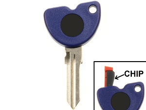 Piaggio/Vespa/Gilera chip key + chip (PIA-1B004020, PIA-573960)
