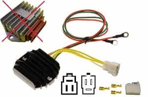 CARR5115 Rotax MOSFET Regulador de voltaje rectificador (343620, 362001, 343152) + Contra