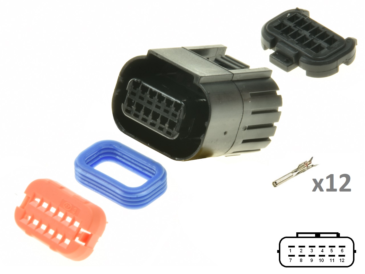 Kawasaki Suzuki Yamaha 12 polos ECU CDI ECM conjunto de conectores de motocicleta Kawasaki Suzuki Yamaha 12 polos ECU CDI ECM conjunto de conectores de motocicleta