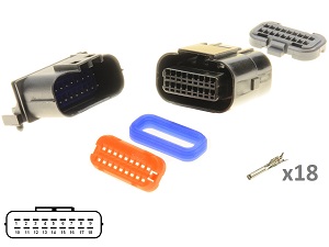 Kawasaki Suzuki Yamaha 18 polos ECU CDI ECM conjunto de conectores de motocicleta - Male + Female Kawasaki Suzuki Yamaha 18 polos ECU CDI ECM conjunto de conectores de motocicleta - Male + Female