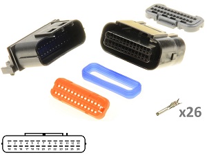 Kawasaki Suzuki Yamaha 26 polos ECU CDI ECM conjunto de conectores de motocicleta - Male + Female Kawasaki Suzuki Yamaha 26 polos ECU CDI ECM conjunto de conectores de motocicleta - Male + Female
