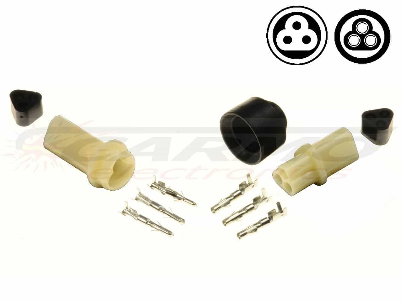 Conjunto de conectores sellados YPC de 3 pines - conector de moto off road - Haga click en la imagen para cerrar