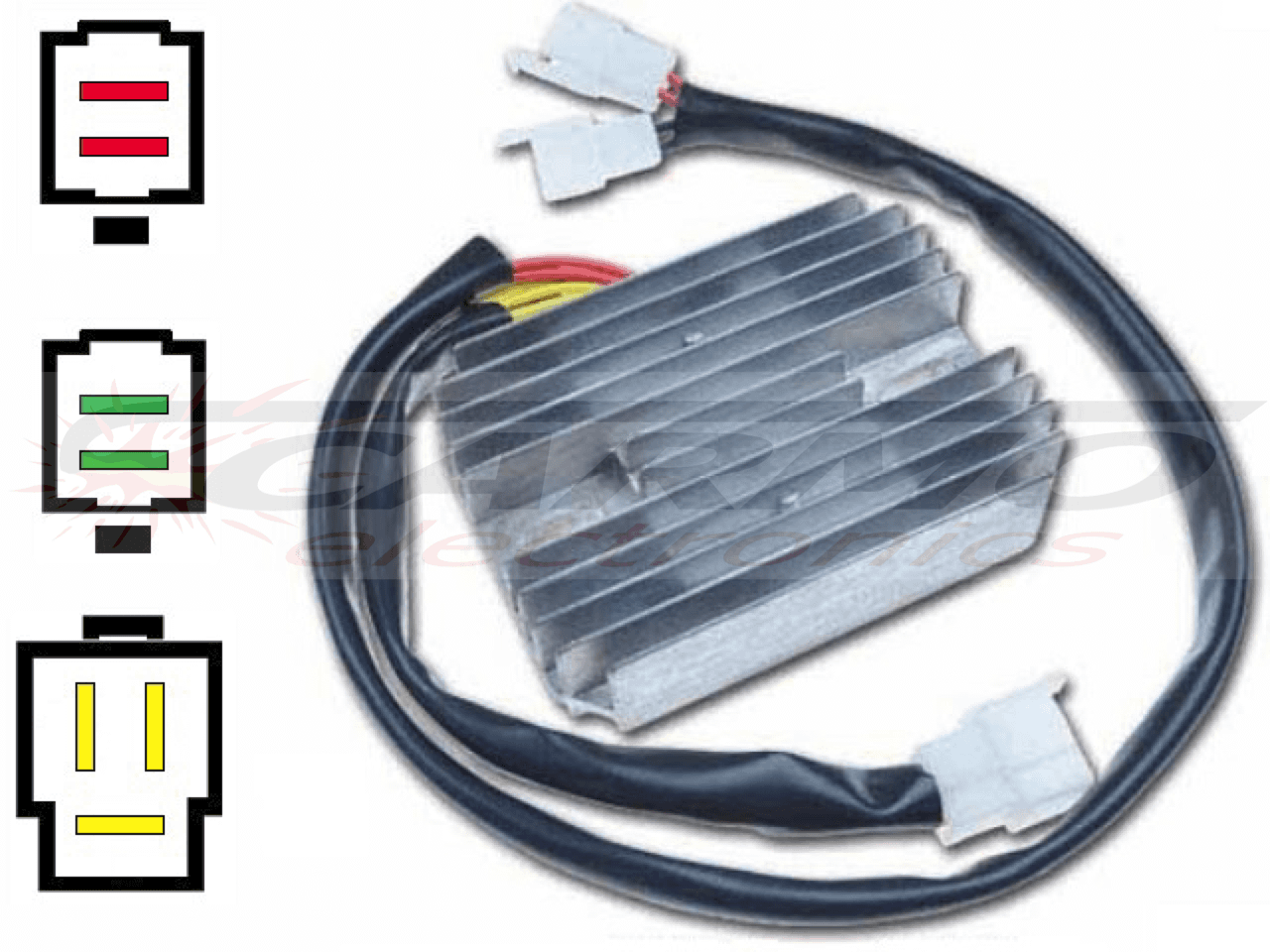 CARR121 - Honda VT MOSFET Regulador de voltaje rectificador (SH541A-12, SH541G-11, SH541KC, Shindengen) - Haga click en la imagen para cerrar