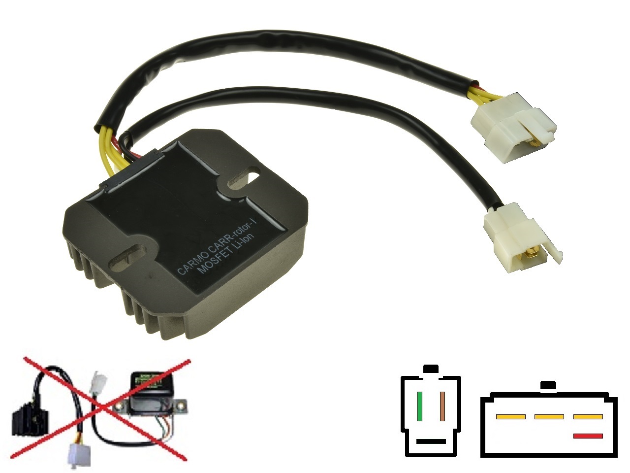 CARR771 Suzuki GT380 GT550 GT750 RE500 TS400 MOSFET Regulador de voltaje rectificador - Haga click en la imagen para cerrar