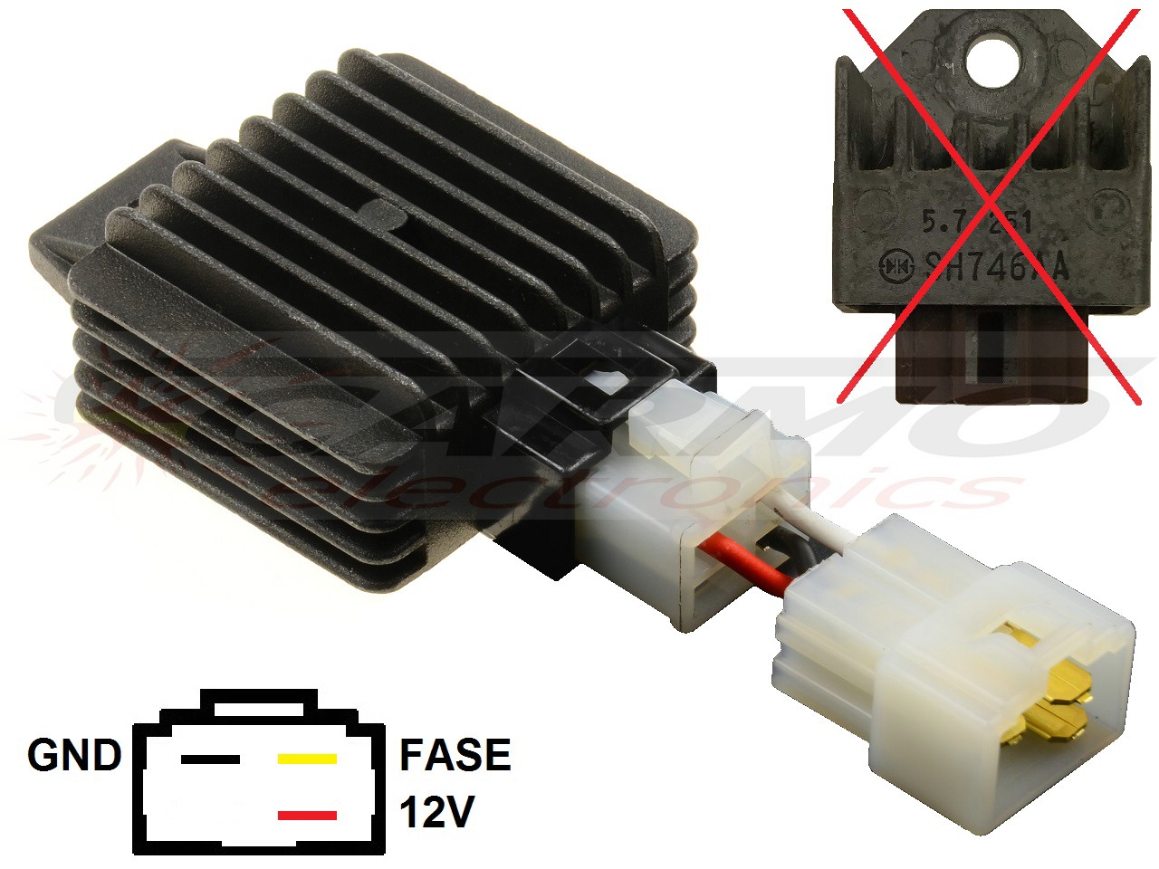 CARR9852 SH746AA Regulador de voltaje rectificador (mejorado) - Haga click en la imagen para cerrar