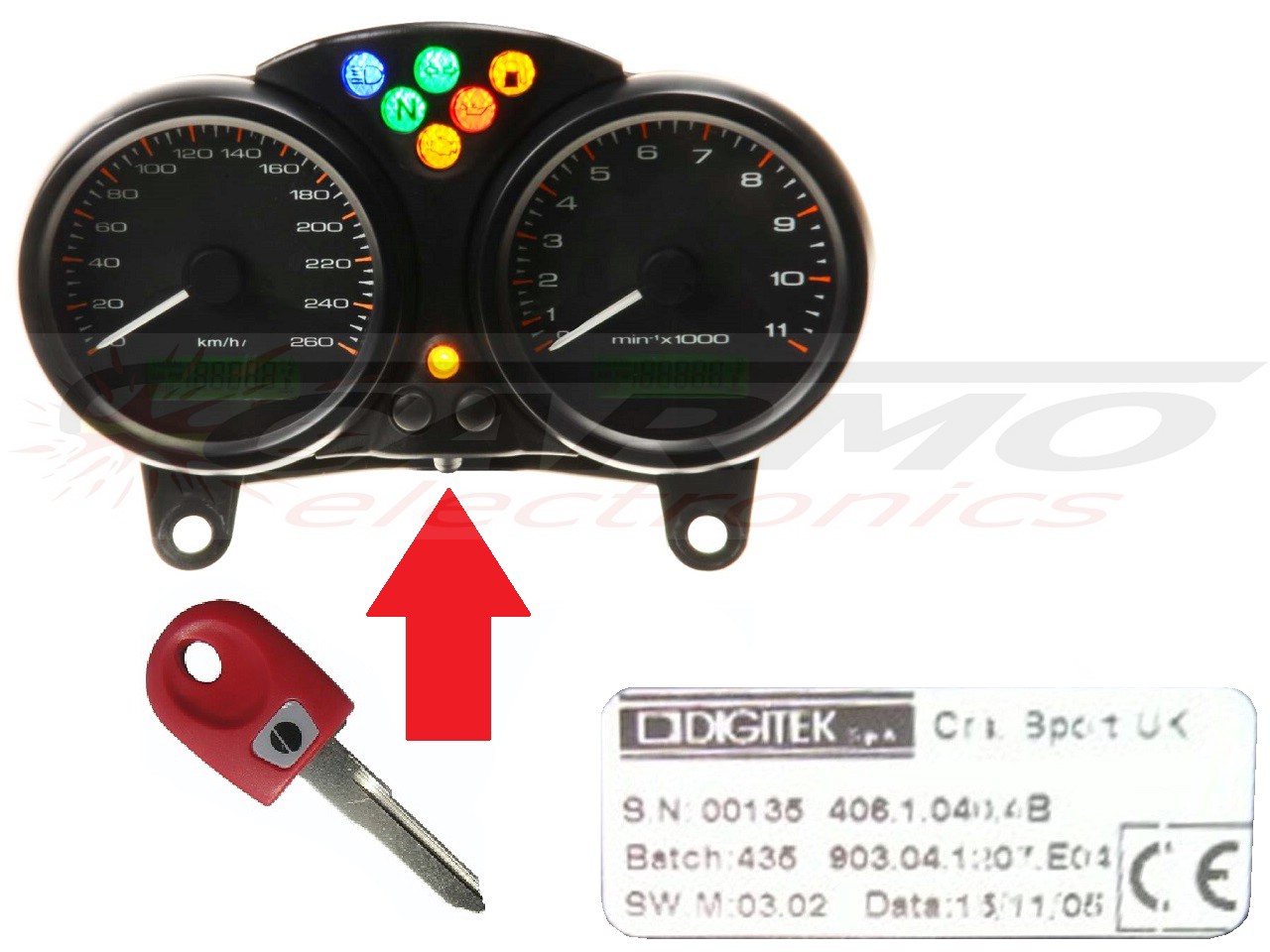 Ducati 1x chip llave → tablero DIGITEK tablero - Haga click en la imagen para cerrar