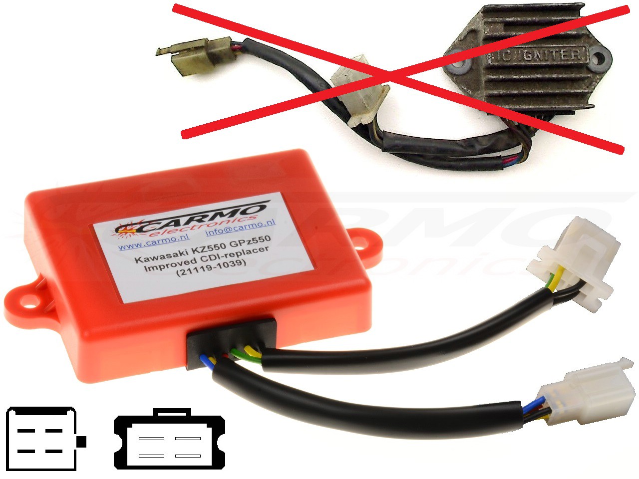 Kawasaki KZ550 CDI IC IGNITER 21119-1039 ignitor - Haga click en la imagen para cerrar