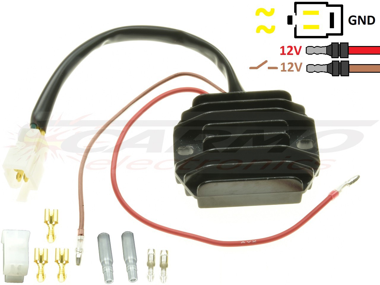 CARR511Z - Kawasaki Z250 Z440 Z650 z750 -2 fase MOSFET Regulador de voltaje rectificador SH221-12 - Haga click en la imagen para cerrar