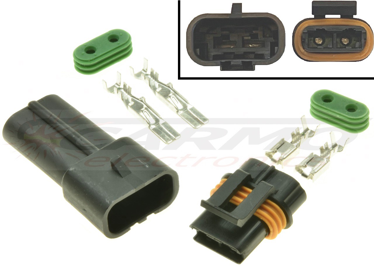 2 Polos Moto Conector rectificador regulador de voltaje - Haga click en la imagen para cerrar