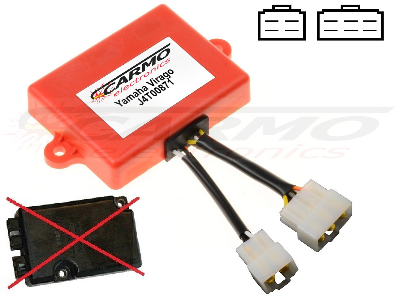 Yamaha XV700 XV750 XV920 XV1000SE virago TCI CDI unidad de control (20X-82305-20-00, J4T00871) - Haga click en la imagen para cerrar